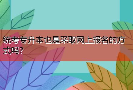 統(tǒng)考專升本也是采取網(wǎng)上報名的方式嗎？
