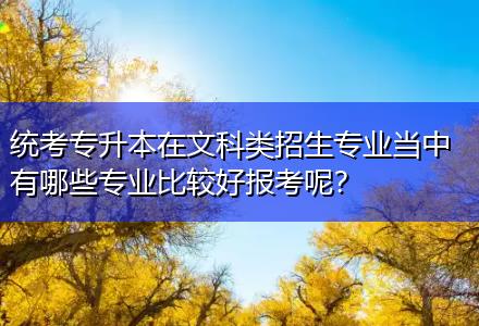 統(tǒng)考專升本在文科類招生專業(yè)當中有哪些專業(yè)比較好報考呢？