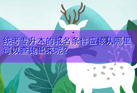 統(tǒng)考專升本的報(bào)名條件應(yīng)該從哪里可以查詢出來呢？