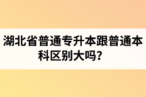 湖北省普通專升本跟普通本科區(qū)別大嗎？專升本專業(yè)課考什么內(nèi)容？
