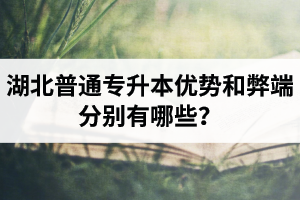 湖北普通專升本優(yōu)勢(shì)和弊端分別有哪些？