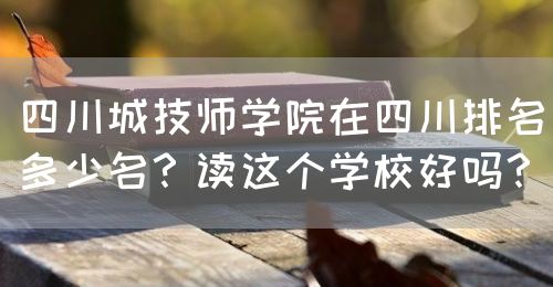 四川城技師學院在四川排名多少名？讀這個學校好嗎？(圖1)