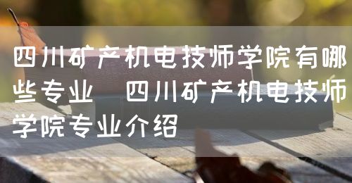 四川礦產(chǎn)機電技師學院有哪些專業(yè)（四川礦產(chǎn)機電技師學院專業(yè)介紹）(圖1)