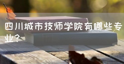 四川城市技師學(xué)院有哪些專業(yè)？(圖1)