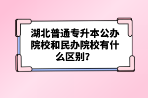 湖北普通專升本公辦院校和民辦院校有什么區(qū)別？