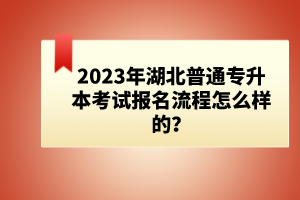 2023年湖北普通專升本考試報名流程怎么樣的？