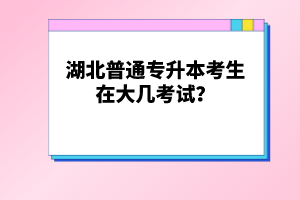 湖北普通專升本考生在大幾考試?