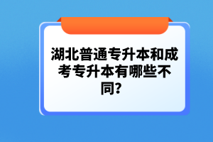 湖北普通專升本和成考專升本有哪些不同？