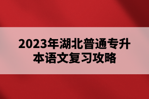 2023年湖北普通專升本語文復習攻略