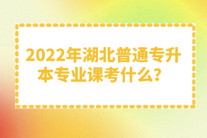 2022年湖北普通專升本專業(yè)課考什么？