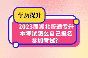 2023屆湖北普通專升本考試怎么自己報名參加考試？
