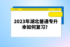 2023年湖北普通專(zhuān)升本如何復(fù)習(xí)？