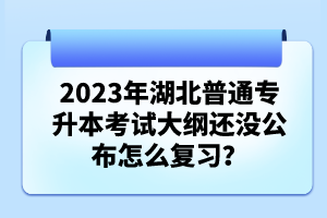 2023年湖北普通專升本考試大綱還沒公布怎么復(fù)習(xí)？