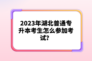 2023年湖北普通專升本考生怎么參加考試？