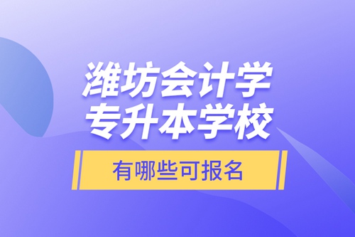 濰坊會(huì)計(jì)學(xué)專(zhuān)升本學(xué)校有哪些可報(bào)名？