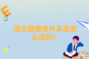 湖北普通專升本是怎么調劑？